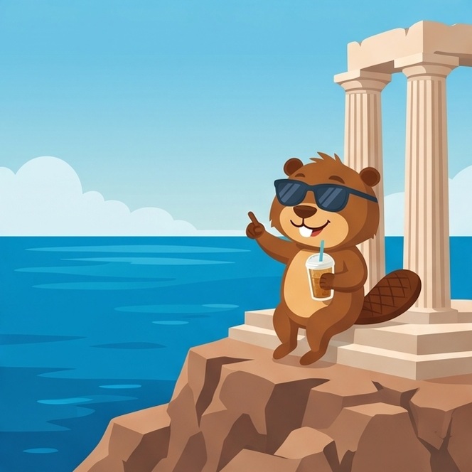 Hopkins at the Temple of Poseidon, Cape Sounion