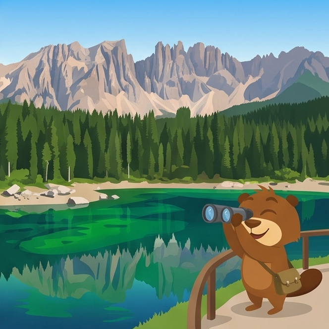 Hopkins at Lake Carezza