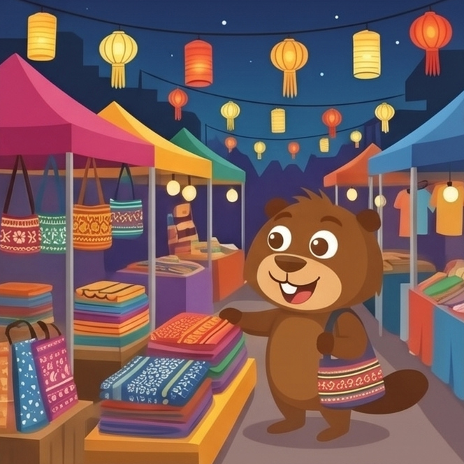 Hopkins at the Luang Prabang night market